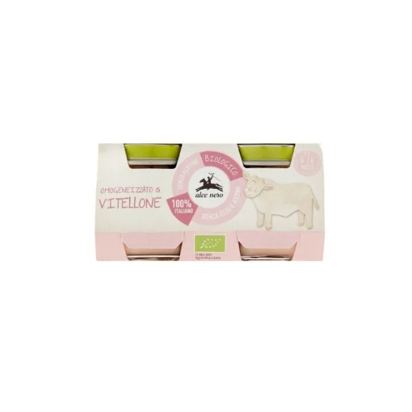 Alce Nero Organic veal baby food – 2 x 80g jar