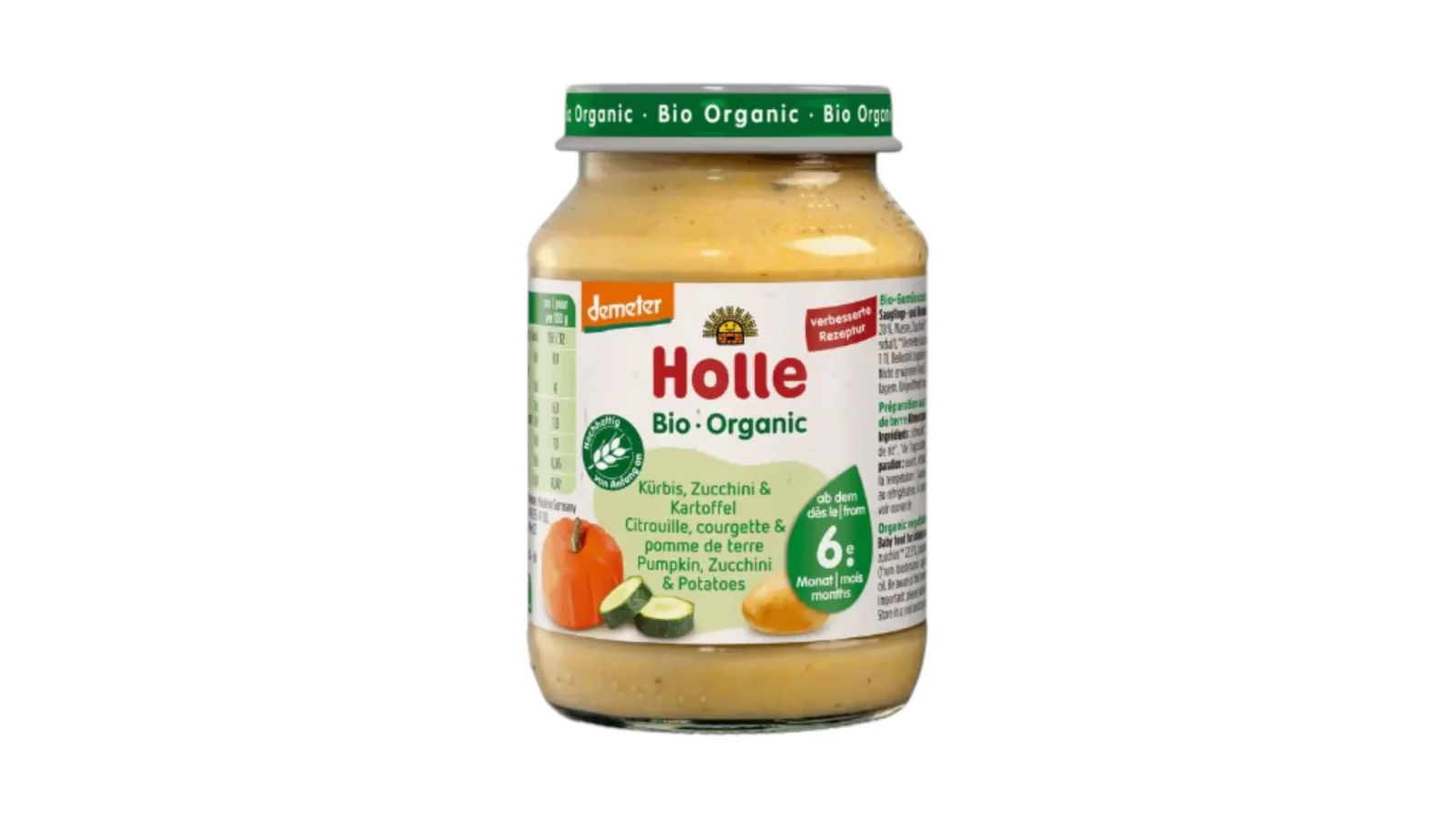 Holle Organic Puree Potato/Pumpkin/Zuccini 190g 6m+
