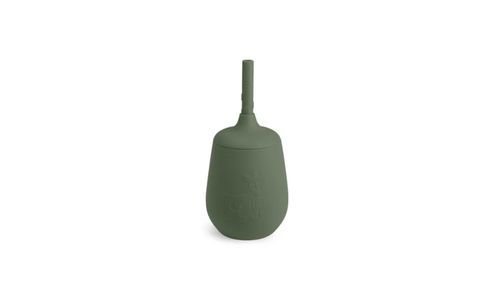 Nuuroo Silicone Cup With Straw 230ml –  Dusty Green