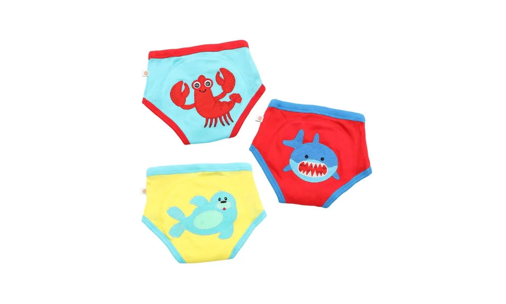 Zoocchini 3 Organic Cotton Training Pants – Boys Ocean 2-3 Years