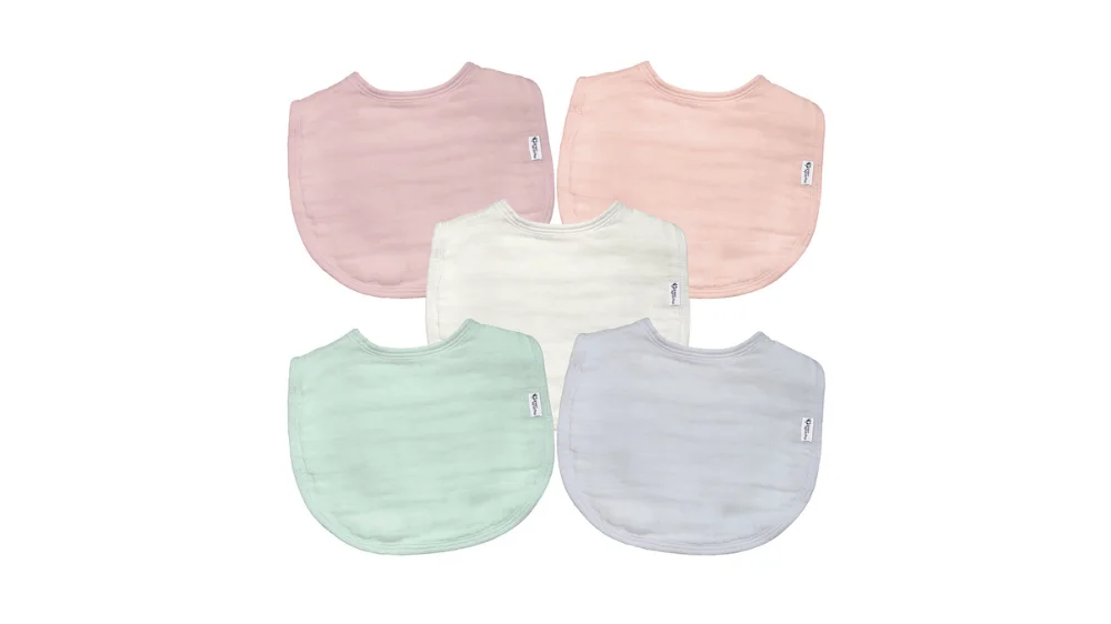 Green Sprouts Organic cotton muslin bibs (5 pack) rose