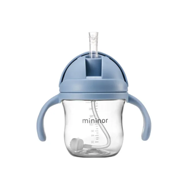 Mininor Straw Bottle Tritan 220ml Blue