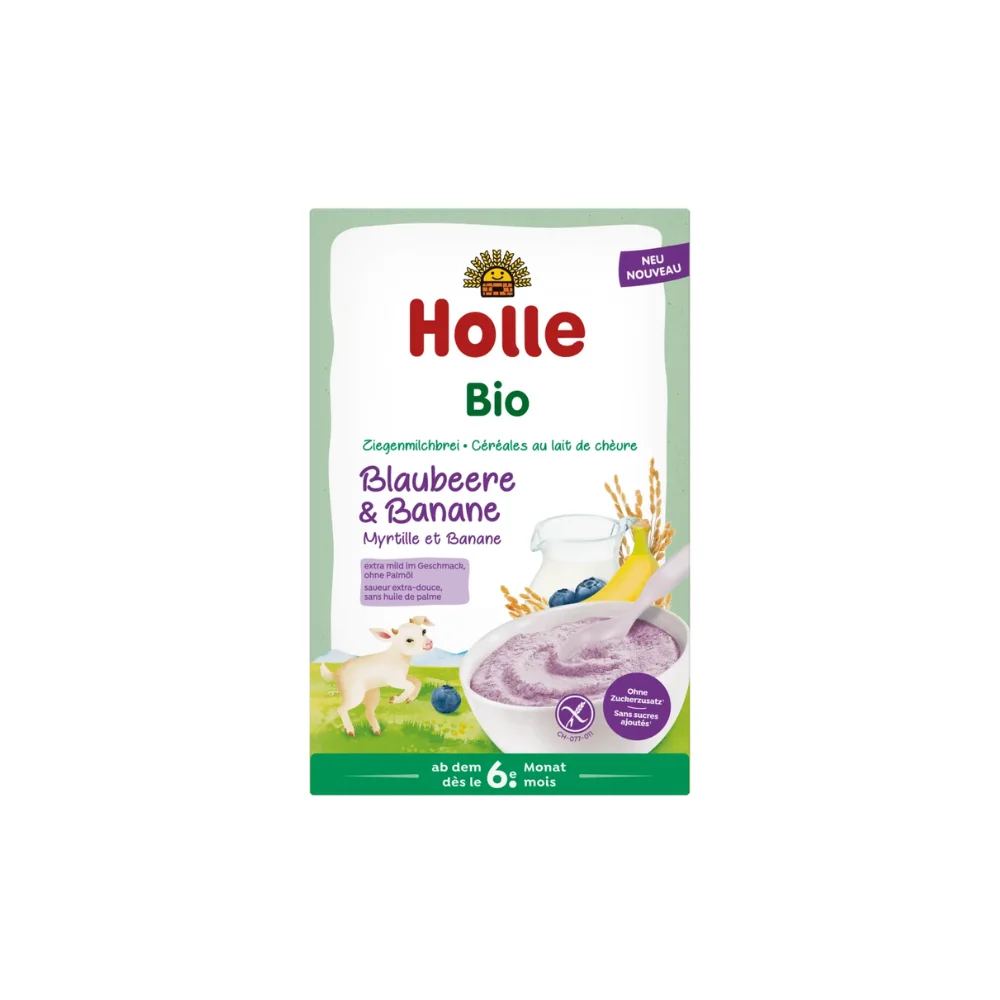 Holle Organic Goat milk porridge blueberry and banana 6+ 200g