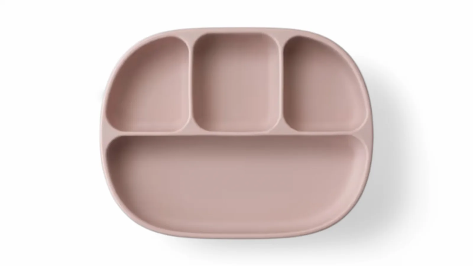 Interbaby Silicone plate with suction cup and lid pink