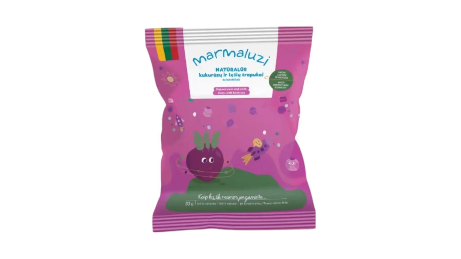 Marmaluzi Corn lentil crisps with beets from 3 years 30 g