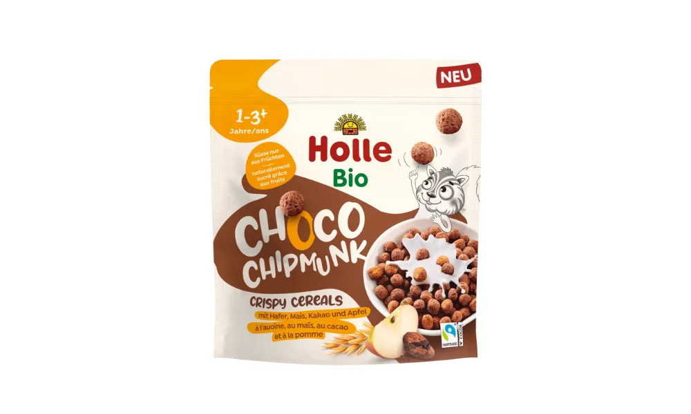 Holle Bio Choco Chipmunk Crispy Cereals 125g 12m+