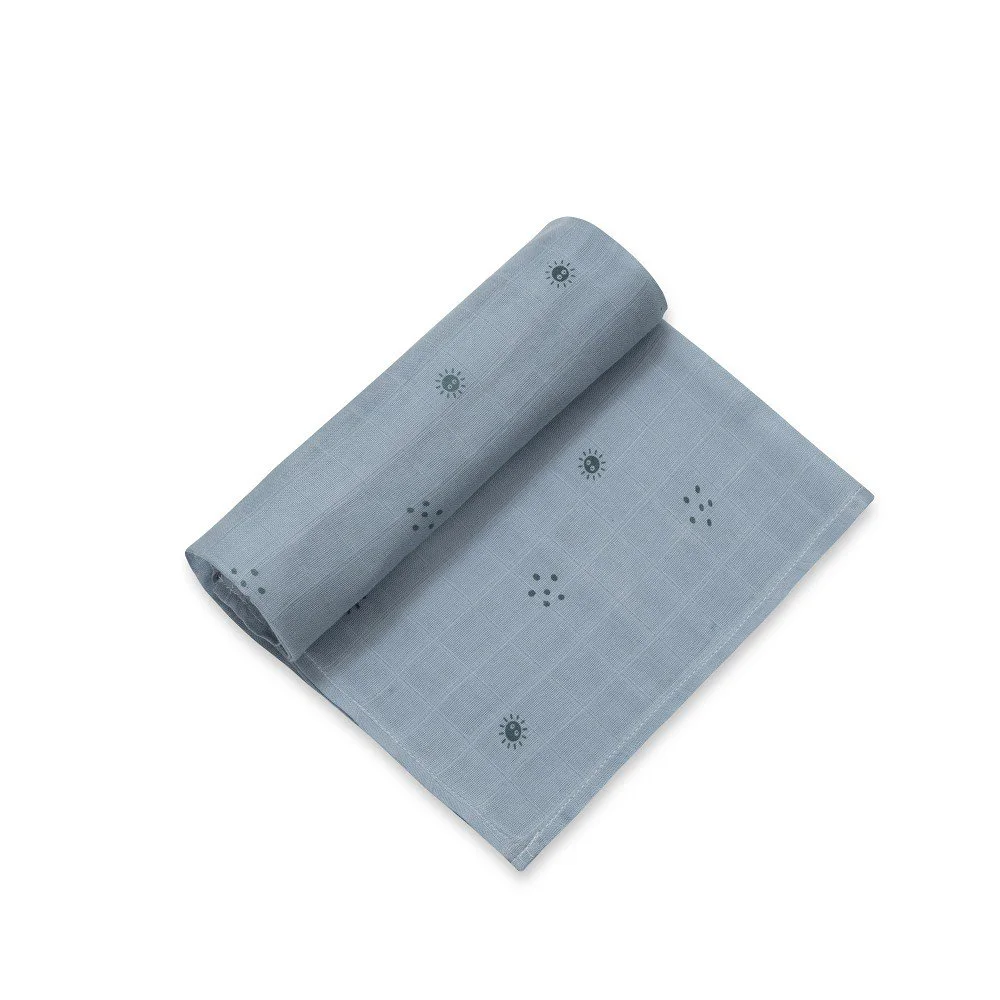 Interbaby Muslin Swaddle 120×120 1 pcs- Blue