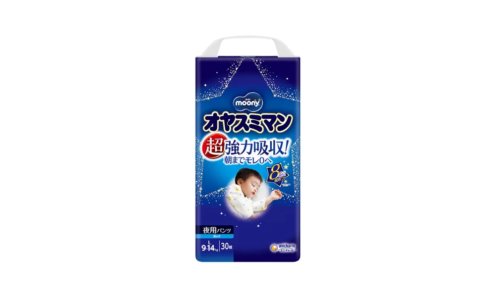 Moony pull-up nappies  boys at night L (9-14 kg) 30 pcs