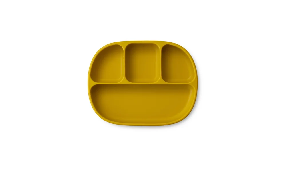 Interbaby Silicone plate with suction cup and lid Mustard
