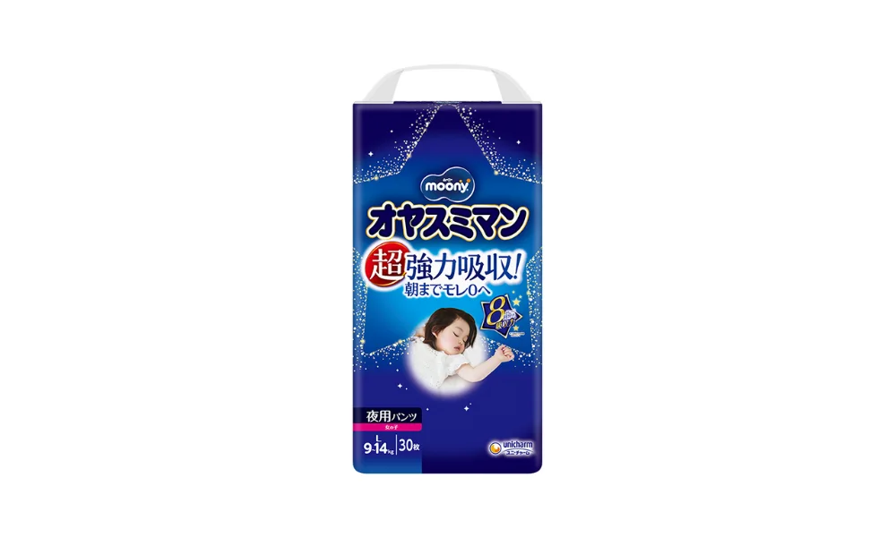 Moony pull-up nappies girls at night L (9-14 kg) 30 pcs