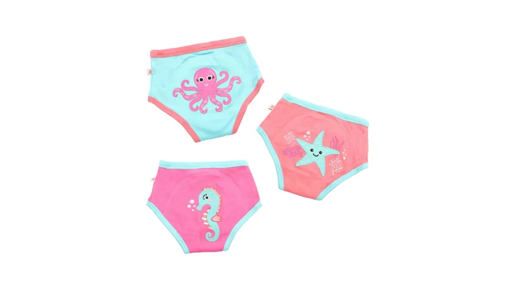 Zoocchini 3 Organic Cotton Training Pants – Girls Ocean 2-3 Years