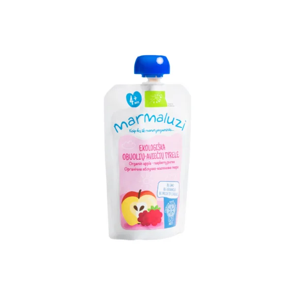 Marmaluzi Organic Apple And Raspberry Puree From 4 Month, 90g