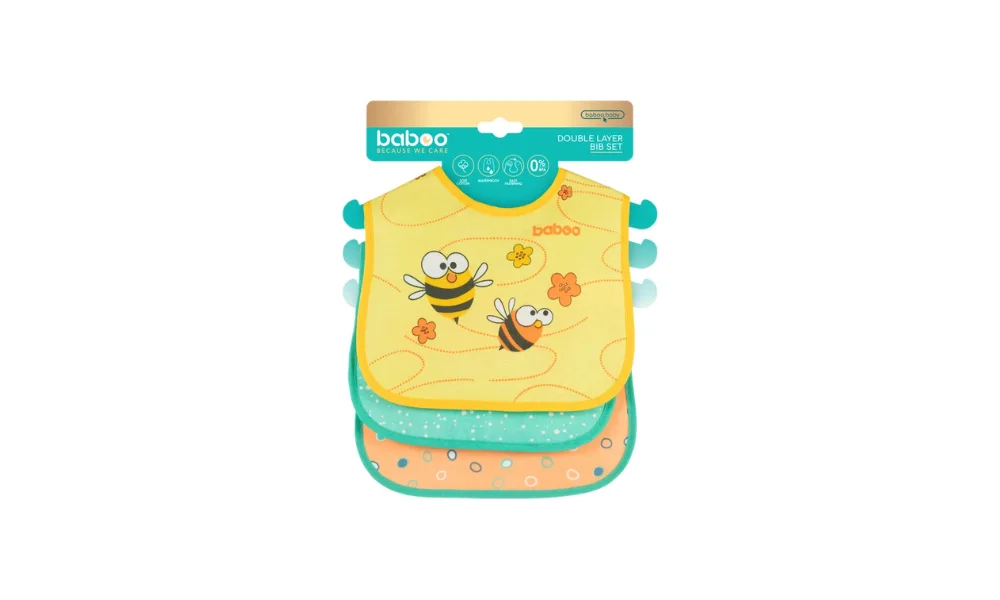 BABOO® Cotton Waterproof Bibs 3pcs, 0m+ Fiends