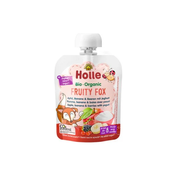 Holle Organic Fruity Fox – Apple, banana & berries with yogurt 8+ 85 g