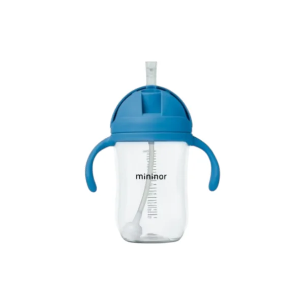 Mininor Straw Bottle Tritan 330ml Blue